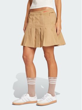 adidas adidas Spódnica plisowana Pleated Beżowy Regular Fit