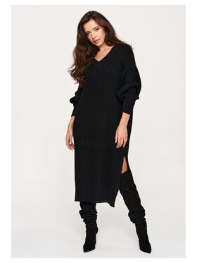 Makadamia Makadamia Sweter S177 Czarny Loose Fit