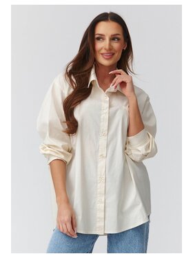 Makadamia Makadamia Koszula C46 Beżowy Loose Fit