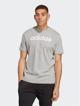 adidas adidas T-Shirt Essentials Single Jersey Linear Embroidered Logo T-Shirt IC9277 Szary Regular Fit