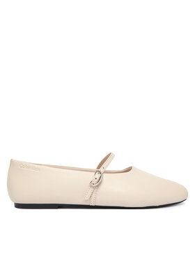 Calvin Klein Calvin Klein Balerini Oblique Ballerina Mj Lth Hdw HW0HW02847 Écru