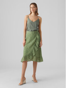 Vero Moda Vero Moda Midi sukně Sara 10282448 Zelená Regular Fit