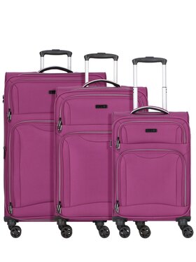 D&N D&N Komplet walizek 281018 Fioletowy