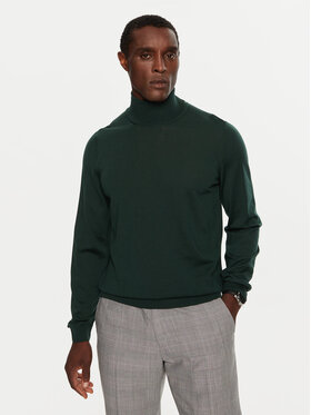 BOSS Boss Bluză cu gât Musso-P 50468262 Verde Slim Fit