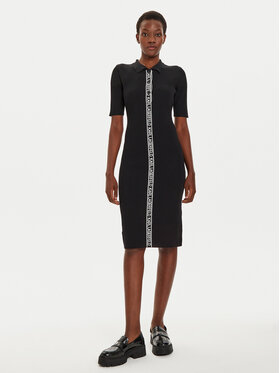 KARL LAGERFELD KARL LAGERFELD Rochie tricotată 246W1320 Negru Slim Fit