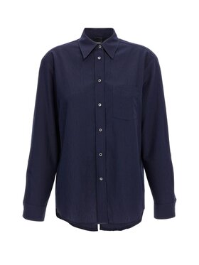 PINKO Pinko Koszula COREA CAMICIA BASTONETTO TINTO FLUIDO Niebieski Regular Fit