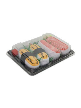 Rainbow Socks Rainbow Socks Set de 2 perechi de șosete lungi unisex Sushi Socks Box 1x Salmon Nigiri 1x Tamago Omelette Nigiri Colorat