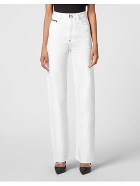 PHILIPP PLEIN PHILIPP PLEIN Jeansy 4065 Biały Palazzo Fit