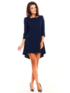 Awama Awama Sukienka codzienna A663 Granatowy Basic Fit