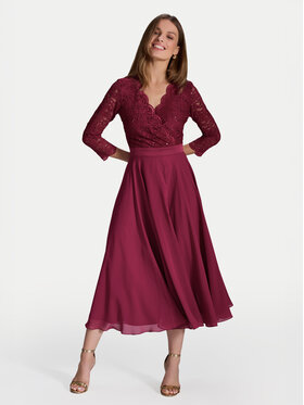 Swing Swing Sukienka koktajlowa 5AE29100 Bordowy Regular Fit