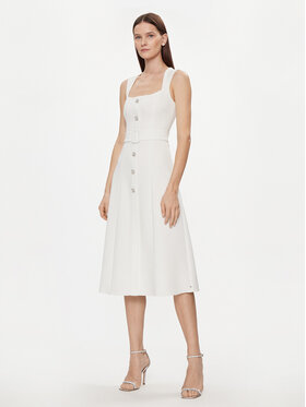 Nissa Nissa Kokteilikleit RC14788 Valge Slim Fit