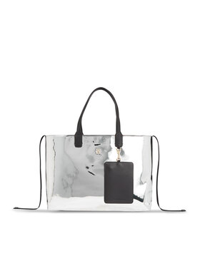 Tommy Hilfiger Tommy Hilfiger Дамска чанта Iconic Tommy Tote Metal AW0AW15202 Сив