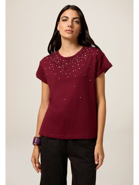 Oltre Oltre T-shirt G00HJ004344N036 Bordeaux Regular Fit