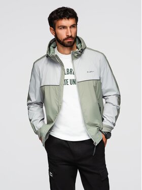 Ombre Ombre Kurtka przejściowa OM-JANP-0228 Szary Regular Fit