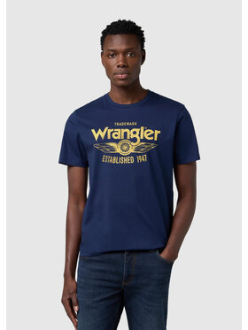 Wrangler Wrangler T-Shirt AMERICANA TEE Niebieski Regular Fit