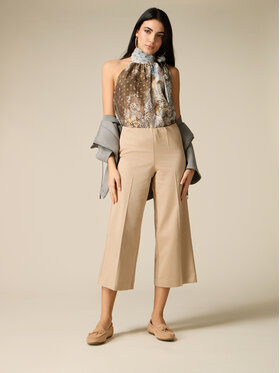 Oltre Oltre Pantaloni di tessuto P733R009308N002 Crema Baggy Fit