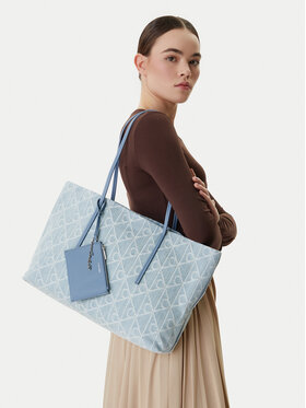 Calvin Klein Calvin Klein Táska Emblem Aop Denim Tote W/ Pouch LV04F3428G Kék