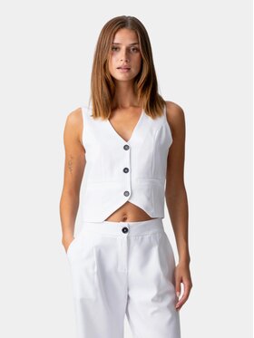 TeeShoppen TeeShoppen Kamizelka 'Basic Collection' Biały Regular Fit