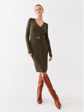 Guess Guess Плетена рокля Lena W2BK54 Z2YJ2 Зелен Slim Fit