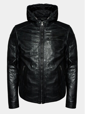 Serge Pariente Serge Pariente Шкіряна куртка Chic Hood Чорний Slim Fit