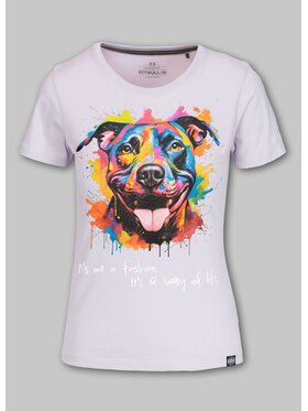 PITBULL PITBULL T-Shirt Koszulka damska WATERCOLOR XL Fioletowy Regular Fit