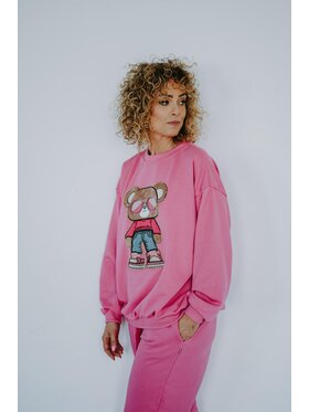 Bejbi Story Bejbi Story Bluza Bluza oversize Rosie Teddy dla mamy i taty Różowy Oversize