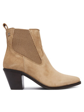 Tommy Hilfiger Tommy Hilfiger Stivaletti Suede Western Chelsea Boot FW0FW09581 Beige