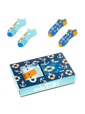 Zooksy Zooksy Zestaw 2 par niskich skarpet unisex mixTURY Niebieski