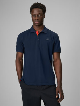 4F 4F Polo ESSENTIAL 3 Granatowy Regular Fit
