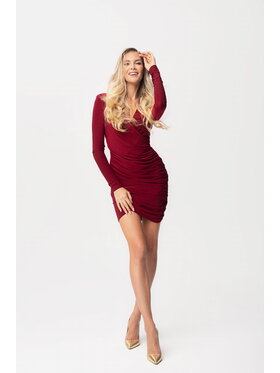 Aurora Aurora Sukienka koktajlowa Melanie Bordowy Feminine Fit
