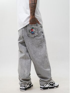 Jigga Wear Jigga Wear Jeansy Szerokie luźne spray 130754 Szary Baggy Fit