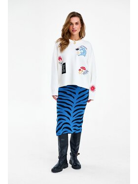 NAOKO NAOKO Spódnica midi Blue Rebel Błękitny Slim Fit
