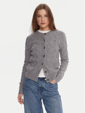 Tommy Hilfiger Tommy Hilfiger Strickjacke WW0WW47463 Grau Regular Fit