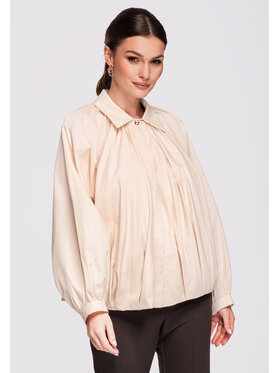 Ombre Ombre Koszula OW-SH-E0006 Beżowy Oversize