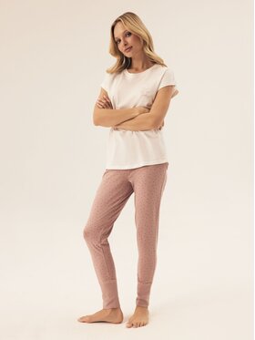 Esotiq Esotiq Piżama 42404 Biały Regular Fit