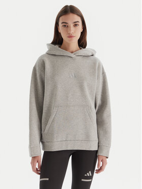 adidas adidas Mikina ALL SZN Holiday Glitter Fleece JV5757 Sivá Loose Fit