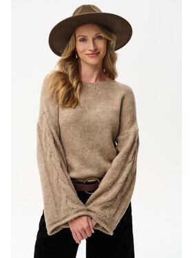 blue shadow blue shadow Sweter Koda Brązowy Regular Fit