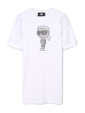 Karl Lagerfeld Kids Karl Lagerfeld Kids Rochie de zi Z30458 M Alb Regular Fit