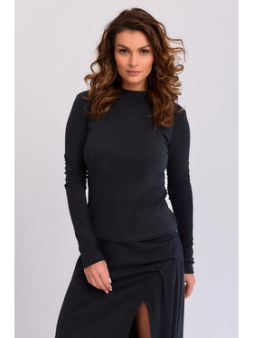 MANDRAGORA MANDRAGORA Bluzka Luna Czarny Basic Fit