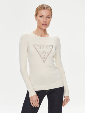 Guess Guess Pulover W4RR53 Z2NQ2 Bež Slim Fit