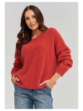 Makadamia Makadamia Sweter C93 Pomarańczowy Loose Fit
