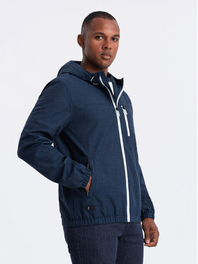 Ombre Ombre Kurtka przejściowa OM-JANP-0136 Granatowy Regular Fit