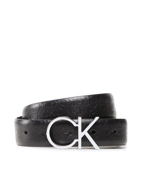 Calvin Klein Calvin Klein Pasek Damski Re-Lock Ck Logo Belt Debossed K60K610012 Czarny