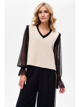 blue shadow blue shadow Kamizelka Crazy Beżowy Regular Fit