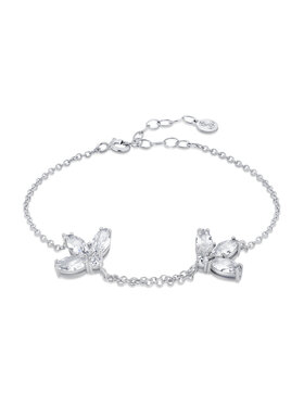 Leis Leis Bracciale Fiore Placcatura in argento rodiato