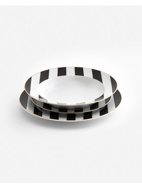 La Mania La Mania Komplet talerzy Stripes 3 szt. Biały