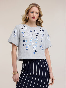 Motivi Motivi Felpa G802W003570N013 Grigio Boxy Fit