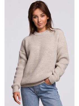 BeWear BeWear Sweter bk052 Beżowy Baggy Fit