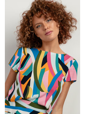 Tessita Tessita T-Shirt TOP T408_2_L Kolorowy Relaxed Fit