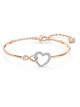 Swarovski Swarovski Bransoletka Infinity Bangle Heart 5518869 Różowe złoto